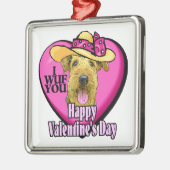 Airedale Terrier Valentijnsdag Metalen Ornament (Links)