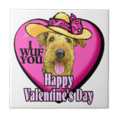 Airedale Terrier Valentijnsdag Tegeltje (Voorkant)