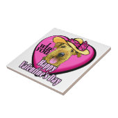 Airedale Terrier Valentijnsdag Tegeltje (Zijkant)