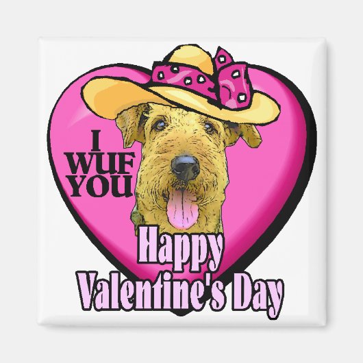 Airedale Terrier Valentijnse Gifts Magneet (Voorkant)