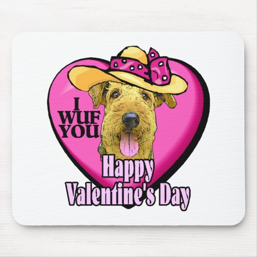 Airedale Terrier Valentijnse Gifts Muismat (Voorkant)