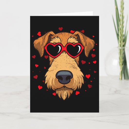 Airedale Terrier Valentijnshart Mooie Hondenliefhe Kaart (Voorkant)