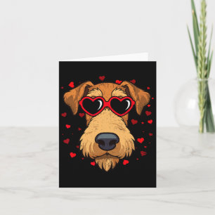 Airedale Terrier Valentijnshart Schattige Hondenli Kaart