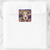 AIREDALE TERRIER VIERKANTE STICKER (Tas)
