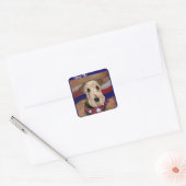 AIREDALE TERRIER VIERKANTE STICKER (Envelop)