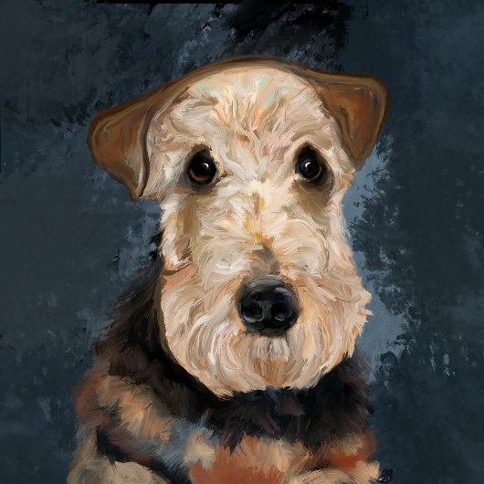 AIREDALE TERRIER VIERKANTE STICKER