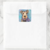 Airedale Terrier Vierkante Sticker (Tas)