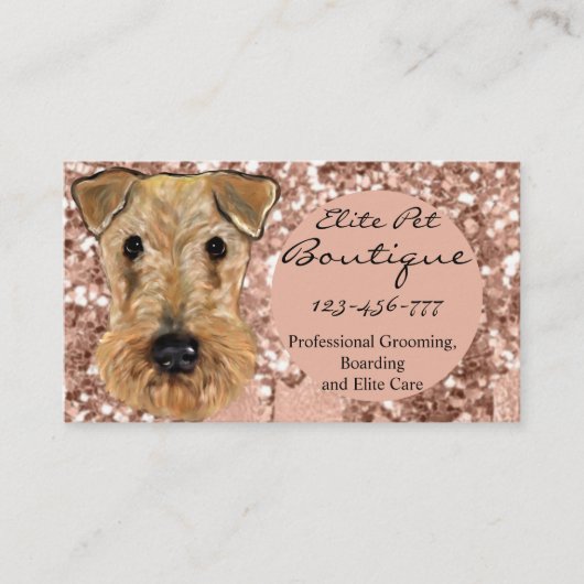 AIREDALE TERRIER VISITEKAARTJE (Voorkant)