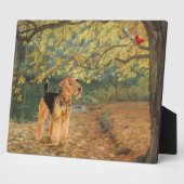 Airedale Terrier Vogelen kijken Fotoplaat (Zijkant)