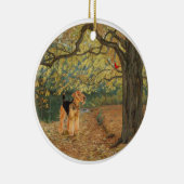 Airedale Terrier Vogels Kijken Keramisch Ornament (Rechts)