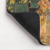 Airedale Terrier Vogels Kijken Muismat (Hoek)
