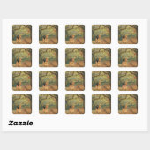 Airedale Terrier Vogels Kijken Vierkante Sticker (Vel)