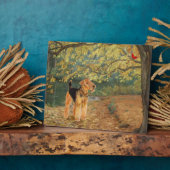 Airedale Terrier vogelspotten Fotoplaat (Zijkant)