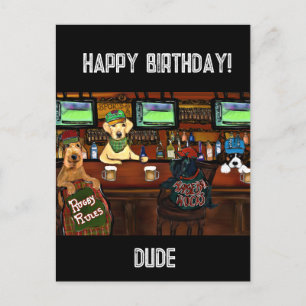 AIREDALE TERRIËR & VRIENDEN Ansichtkaart Briefkaart