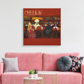 AIREDALE TERRIËR & VRIENDEN CANVAS AFDRUK (Insitu (Woonkamer))