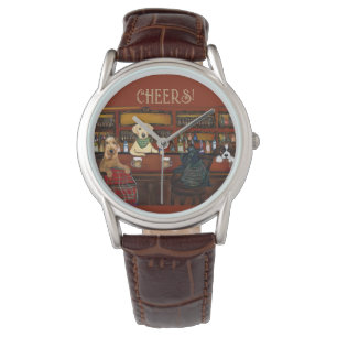 AIREDALE TERRIËR  & VRIENDEN HORLOGE