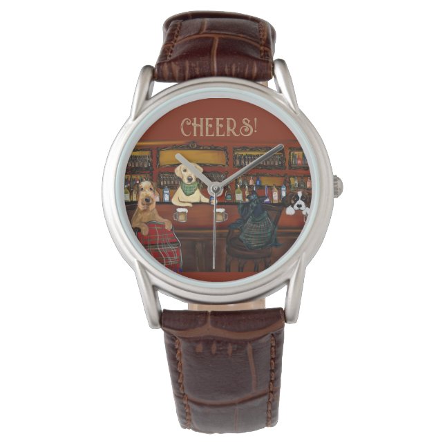 AIREDALE TERRIËR  & VRIENDEN HORLOGE (Voorkant)
