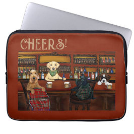 AIREDALE TERRIËR  & VRIENDEN       LAPTOP SLEEVE