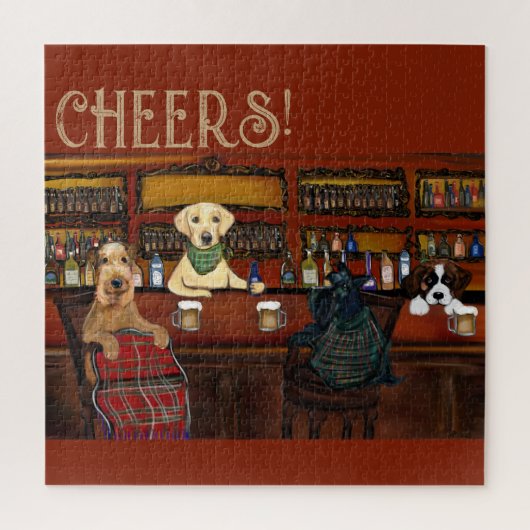 AIREDALE TERRIËR  & VRIENDEN       LEGPUZZEL (Verticaal)