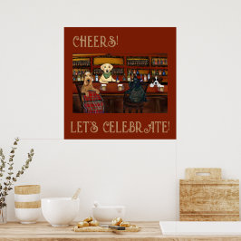 AIREDALE TERRIËR  & VRIENDEN POSTER