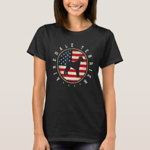 Airedale Terrier VS Vlag 4 juli Hond Moeder Vader T-shirt