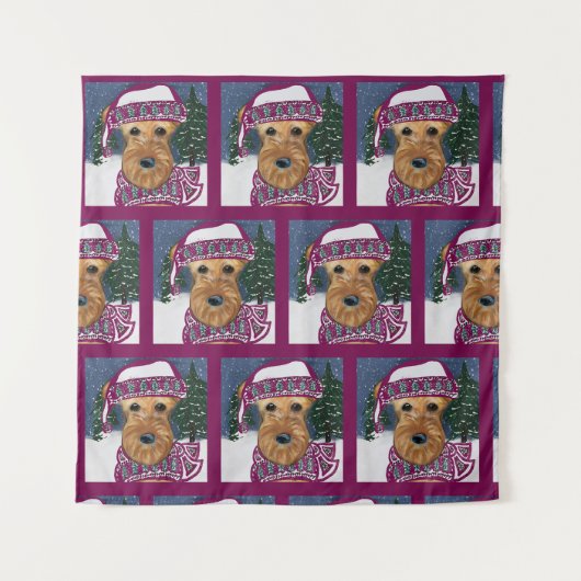 AIREDALE TERRIER WANDKLEED (Voorkant)