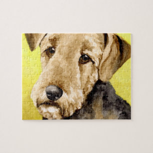 Airedale Terrier Waterverf Portret Legpuzzel