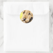 Airedale Terrier Waterverf Portret Ronde Sticker (Tas)