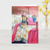 Airedale Terrier-Wenskaarten Kaart (Gele Bloem)