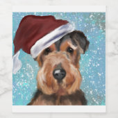 AIREDALE TERRIER WIJN ETIKET (Enkel label)