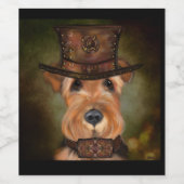 AIREDALE TERRIËR WIJN ETIKET (Enkel label)