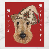 AIREDALE TERRIER WIJN ETIKET (Enkel label)