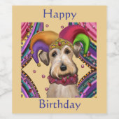 AIREDALE TERRIËR  WIJN ETIKET (Enkel label)