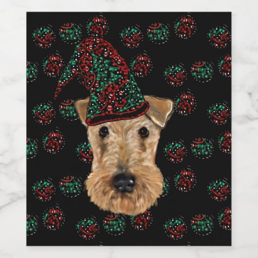 AIREDALE TERRIER WIJN ETIKET (Enkel label)