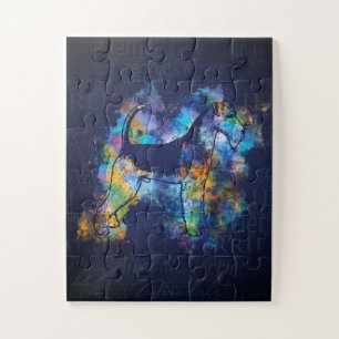 Airedale Terrier Word Art waterverf Legpuzzel