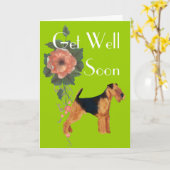 Airedale Terrier wordt gezond Kaart (Gele Bloem)