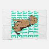 Airedale terriër zitten theedoek (Horizontaal)