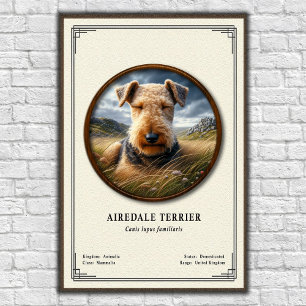 Airedale Terrier Zoologie Serie Poster