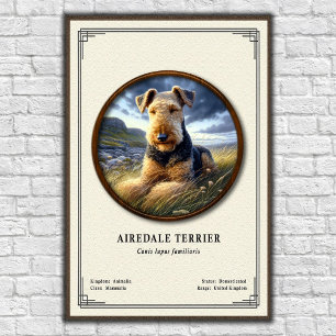 Airedale Terrier Zoologie Serie Poster