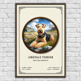 Airedale Terrier Zoölogie Serie Poster