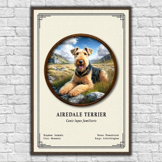 Airedale Terrier Zoölogie Serie Poster