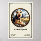 Airedale Terrier Zoölogische Serie Poster (Voorkant)