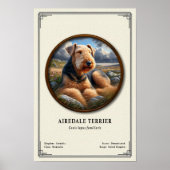 Airedale Terrier Zoology Series Poster (Voorkant)