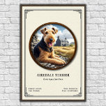 Airedale Terrier Zoology Series Poster<br><div class="desc">• This digital illustration features a detailed specimen study presented in a classic natural history museum style with scientific data and a vintage aesthetic.
• Requests and/or questions are encouraged and appreciated!</div>