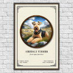 Airedale Terrier Zoology Series Poster<br><div class="desc">• This digital illustration features a detailed specimen study presented in a classic natural history museum style with scientific data and a vintage aesthetic.
• Requests and/or questions are encouraged and appreciated!</div>