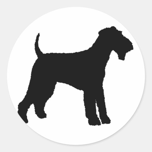 Airedale Terrier (zwart) Ronde Sticker (Voorkant)