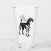 Airedale-terriërgravure Glas (Achterkant)