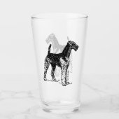 Airedale-terriërgravure Glas (Voorkant)