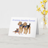 Airedale Terriers Amerikaanse Vlag Kaart (Gele Bloem)