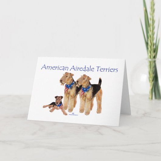 Airedale Terriers Amerikaanse Vlag Kaart (Voorkant)